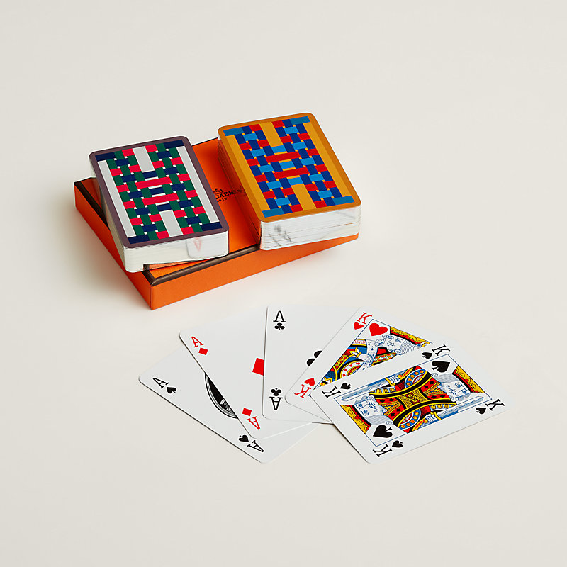 Conjunto de dois jogos de cartas para Bridge H Tissage | Hermès Brasil